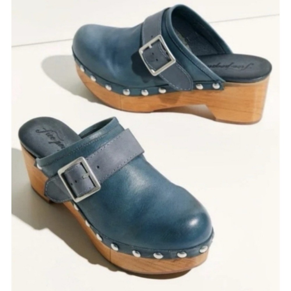 New Free People Culver City Clogs Size 38.5 US 8.5 Blue
